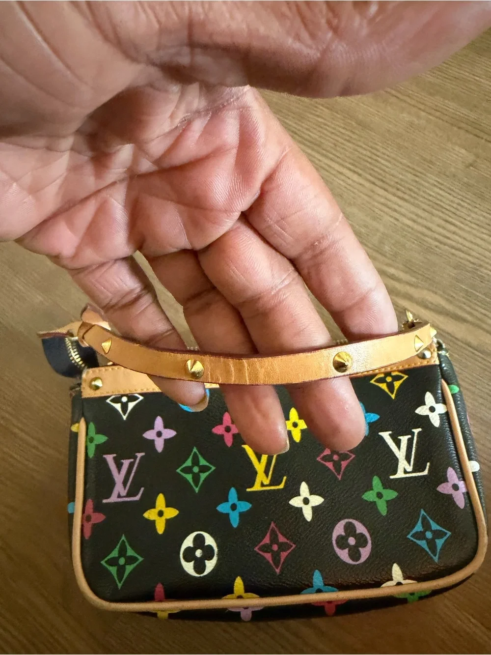 Black Multicolor Monogram Wristlet